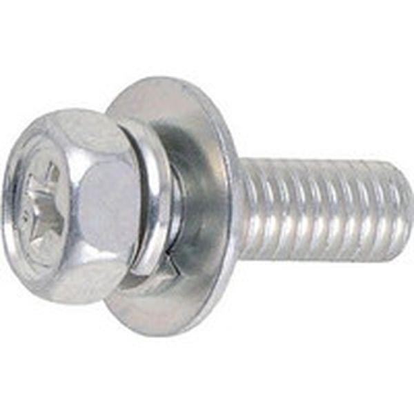 他サイト： 十字穴付アプセット組込 P=3 三価白 M8×30 8本入 /(+)アプセットボルト ばね座金+JISワッシャー付き B7680の商品画像