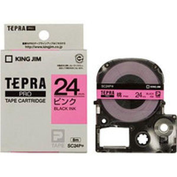 他サイト： JIM 【純正】「テプラ」PROテープ 24mm ピンクラベル/黒文字 長さ8m SC24P2050-TN WO店の商品画像