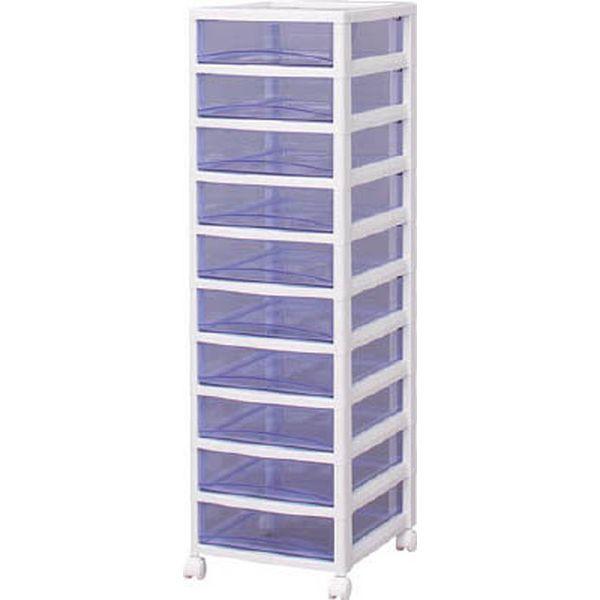 他サイト： SCE1000BL  221273 スーパークリアチェスト ホワイト/クリアブルー 10段タイプ SCE1000BL-TN WOの商品画像