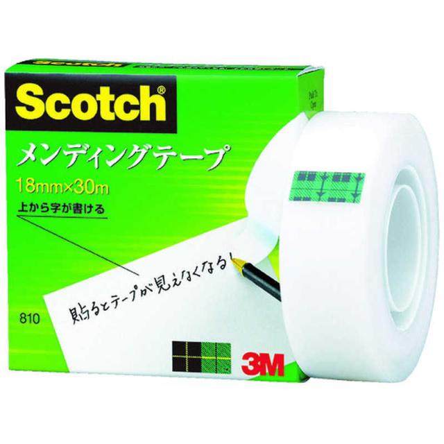 他サイト： 3Mジャパン 3M メンディングテープ 18mmX30m 巻芯径25mm 810-1-18 810118の商品画像