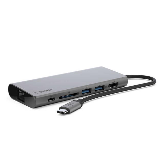 他サイト： BELKIN USB-C マルチメディアハブ(60W、4K対応) F4U092BTSGYの商品画像