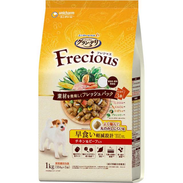 他サイト： ユニチャーム グラン・デリ Frecious 早食い軽減設計 チキン&ビーフ入り 1kg の商品画像
