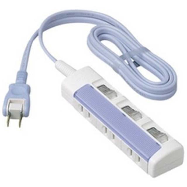 他サイト： パナソニック Panasonic ザ ・タップ 電源タップ スイッチシリーズ 3個口 2.0m WHS2623DKP (ブルー)の商品画像