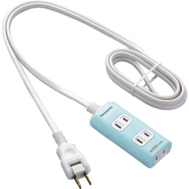 他サイト： パナソニック Panasonic ザ ・タップ 電源タップ Q 2ピン式 3個口 1m WHA2413GP グリーンの商品画像