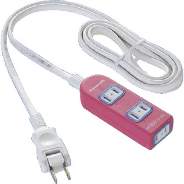 他サイト： パナソニック Panasonic 電源タップ ザ ・タップ X 2P式 3個口 2m WHA2523NKP ピンクの商品画像