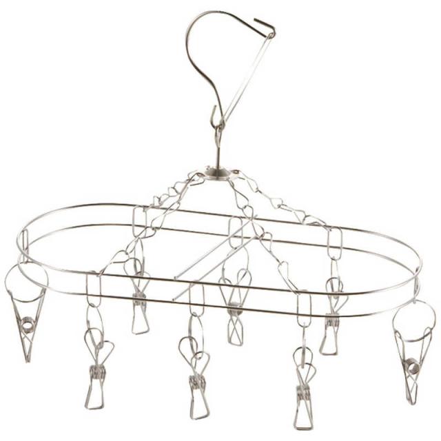 他サイト： パール金属 メタリア ステンレス製スマートハンガー8ピンチ HB-6172の商品画像