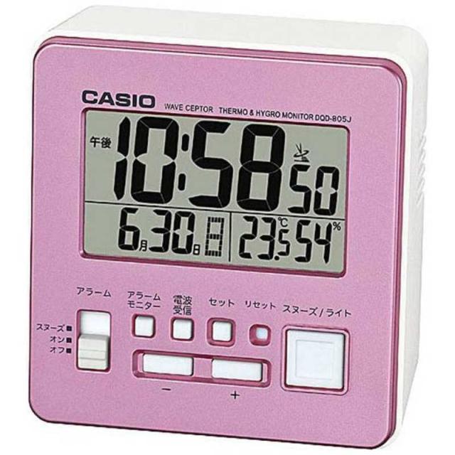 他サイト： カシオ CASIO 目覚まし時計 デジタル 電波自動受信機能有 ウェーブセプター パールピンク DQD-805J-4JFの商品画像