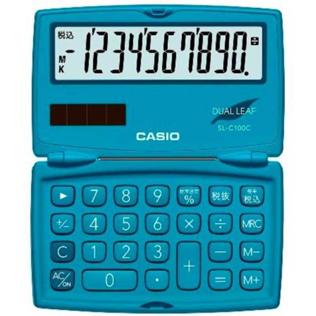 他サイト： カシオ CASIO カラフル電卓(10桁) SL-C100C-BU-N レイクブルーの商品画像