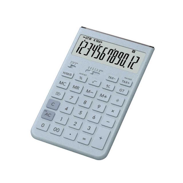 他サイト： カシオ CASIO デザイン電卓 [12桁] グレイッシュブルー JT-200T-BU-Nの商品画像