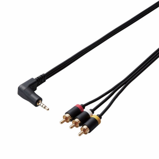 他サイト： エレコム ELECOM AV売場 映像ケーブル φ3.5(4極)-RCA変換 1.0m ブラック DH-MLWRY10BKの商品画像