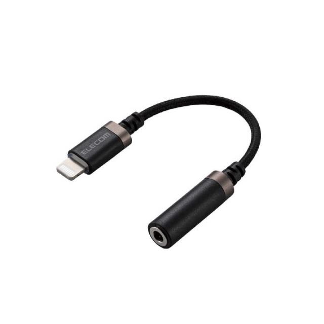 他サイト： エレコム ELECOM Lightning-4極イヤホン端子 変換ケーブル 高耐久 ブラック MPA-L35S01BKの商品画像