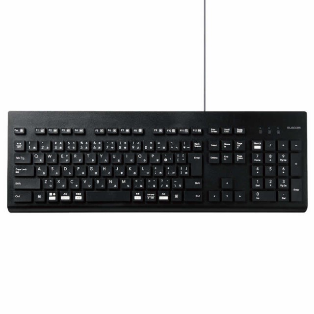 他サイト： エレコム ELECOM キーボード 抗菌 (Chrome/Mac/Windows11対応) [有線 /USB] ブラック TK-の商品画像