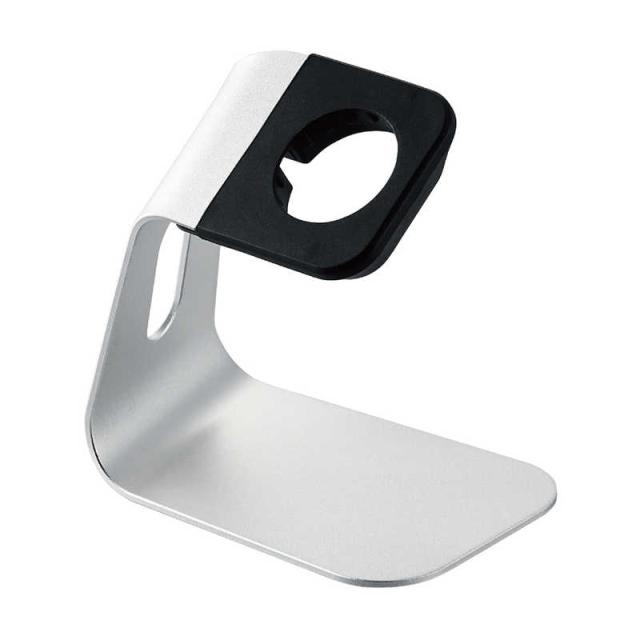 他サイト： エレコム ELECOM Apple Watch アップルウォッチ 充電器スタンド 縦置き アルミ製 シルバー AW-DSCHALの商品画像