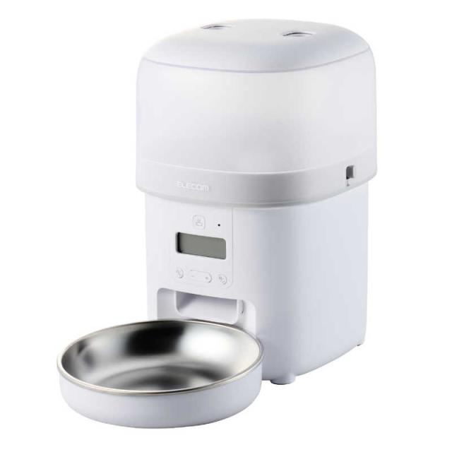 他サイト： エレコム ELECOM ペット用タイマー式自動給餌器 コンパクトタイプ ホワイト PET-AF05WHの商品画像