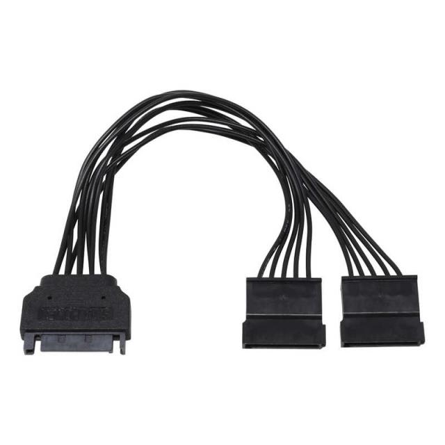 他サイト： アイネックス シリアルATA用二股電源ケーブル 15cm ブラック S21501SACBKの商品画像