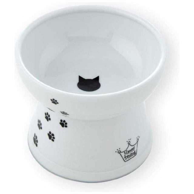 他サイト： 猫壱 ハッピーダイニング脚付フードボウルL猫柄シリコン付き の商品画像
