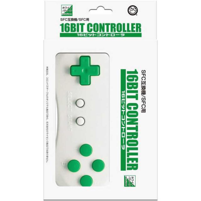 他サイト： コロンバスサークル 16ビットコントローラ (SFC互換機/SFC用) ホワイトグリーン CC-SF16C-WGの商品画像