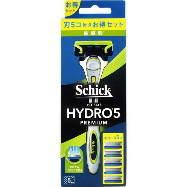 他サイト： シック ハイドロ5プレミアム 敏感肌 コンボパック (ホルダー(刃付き)+替刃4コ) の商品画像