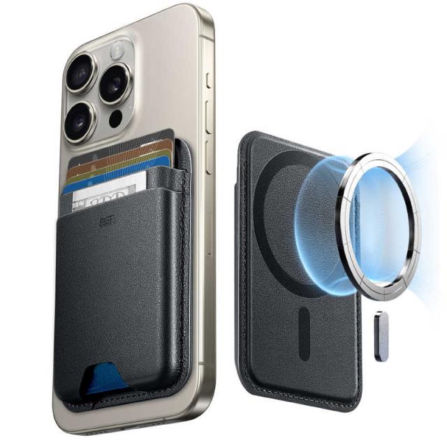 他サイト： ESR MagSafe カードケース iPhone対応 RFIDブロッキング機能 5枚収納 ミッドナイトブラック 2K63801の商品画像