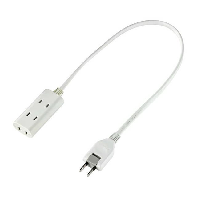 他サイト： ELPA ちょっとコード 電源タップ タップ 3個口50cm 0.5m 3個口 スイッチ無 WB-CT305B(W)の商品画像