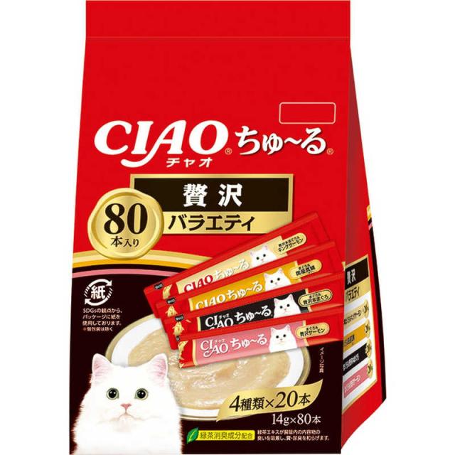 他サイト： いなばペットフード CIAO(チャオ)ちゅ〜る 贅沢バラエティ 14g×80本 の商品画像