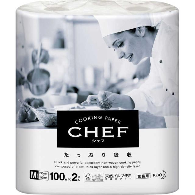 他サイト： 花王 プロシリーズ CHEFたっぷり吸収 Mサイズ 100枚×2 シェフタップリキュウシュウMの商品画像