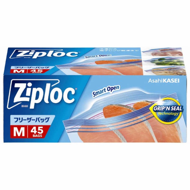 他サイト： 旭化成ホームプロダクツ Ziploc(ジップロック)フリーザーバッグ M 大容量品 45枚 の商品画像