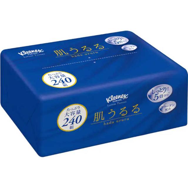 他サイト： 日本製紙クレシア Kleenex(クリネックス)ティシュー ローション 肌うるる ソフトパック 240組 の商品画像