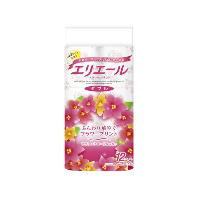 他サイト： 大王製紙 エリエール トイレットティシューフラワープリントダブル12ロール の商品画像