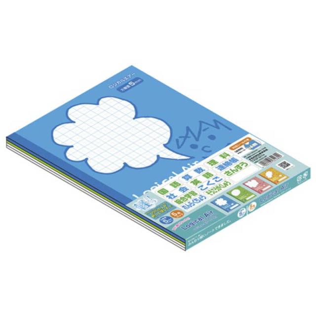 他サイト： ナカバヤシ ロジカルエアー フェイス柄 方眼5mm B5 5冊パック HB5H5045Pの商品画像