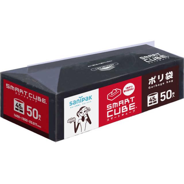 他サイト： 日本サニパック スマートキューブ 45L 黒 50枚 0.017mm の商品画像