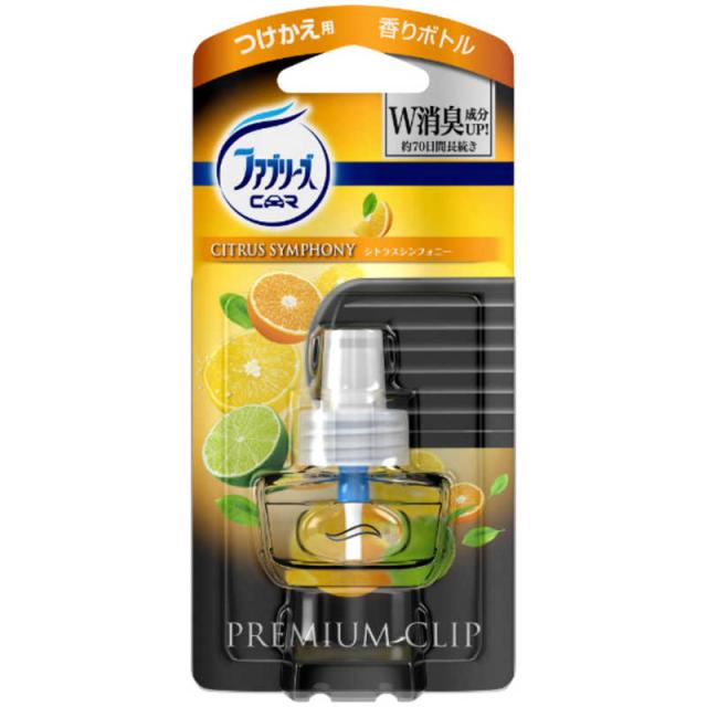 他サイト： P&G ファブリーズ プレミアムクリップ シトラスシンフォニー つけかえ用 クルマ用 7ml (消臭剤・芳香剤) の商品画像