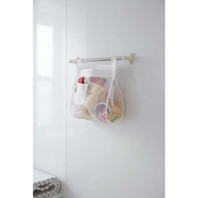 他サイト： 山崎実業 お風呂おもちゃ袋スクエアWH の商品画像