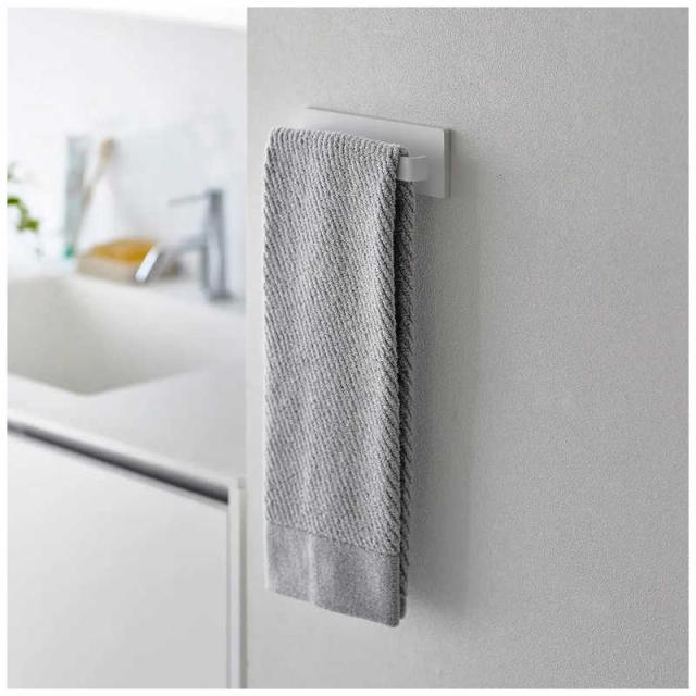 他サイト： 山崎実業 プレート 石こうボード壁対応タオルハンガーW18(ホワイト) 3397の商品画像