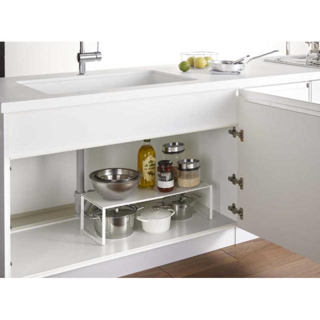 他サイト： 山崎実業 プレート 伸縮収納棚(Extended Storage Rack Plate) ホワイト 3829の商品画像