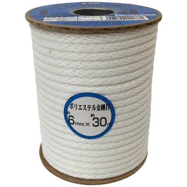 他サイト： ユタカメイク ユタカ ロープ ポリエステル金剛打ボビン巻 6mm×30m RSX-4の商品画像