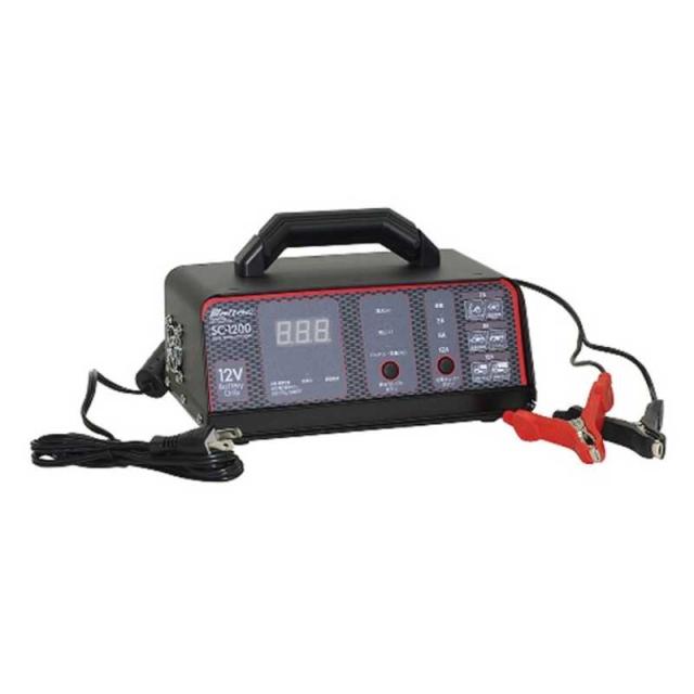 他サイト： 大自工業 バッテリー充電器 DC12V用 開放型・密閉型鉛バッテリー対応 定格出力:12A オート充電方式 バッテリー充電可不可の商品画像