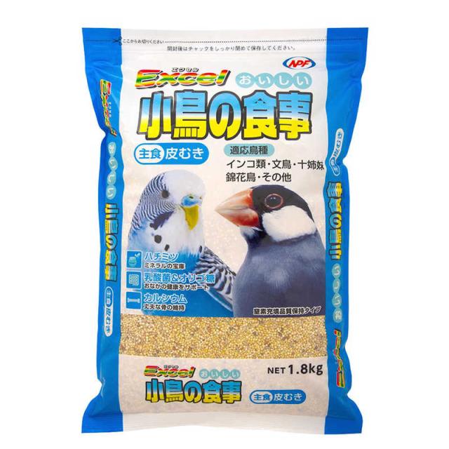 他サイト： ナチュラルペットフーズ エクセル おいしい小鳥の食事 皮むき 1.8kg の商品画像