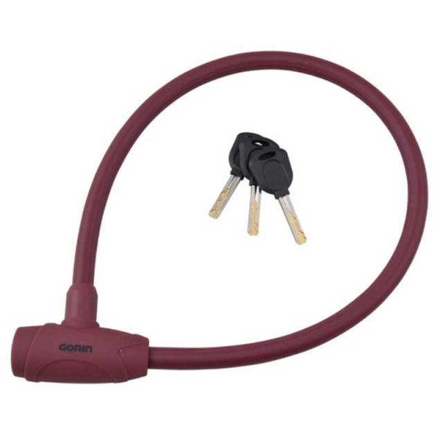 他サイト： ゴリン ワイヤー錠(レッド φ12×600mm) G227W_の商品画像