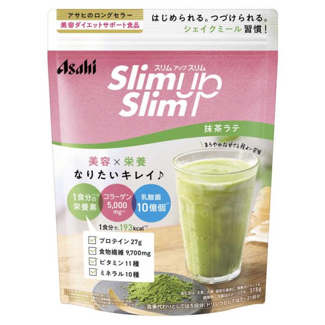 他サイト： アサヒグループ食品 Slimup Slim(スリムアップスリム) 酵素+スーパーフード 抹茶ラテ 315g  美容・ダイエット の商品画像