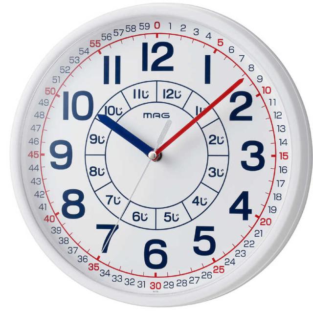 他サイト： MAG アナログ知育掛け時計 よ~める W-736WH-Zの商品画像