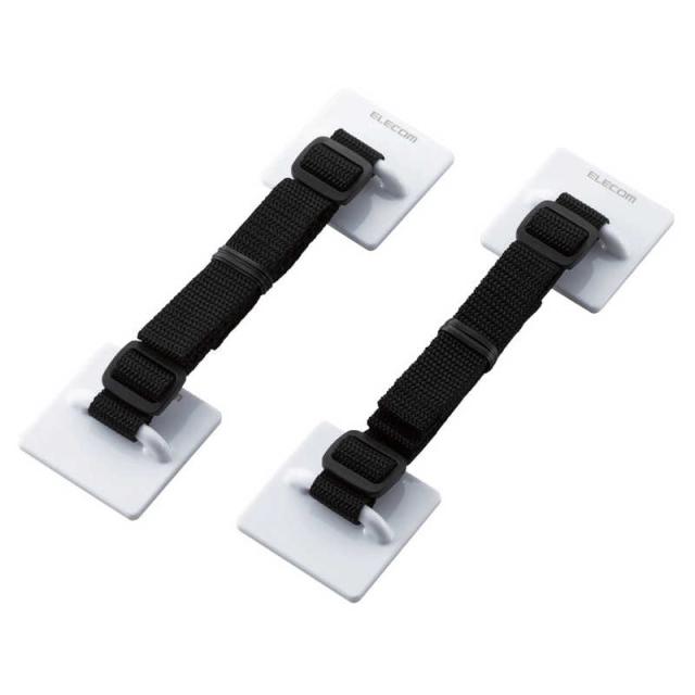 他サイト： エレコム ELECOM TV用耐震ベルト/~75V用/強力粘着シールタイプ/2本入 TS-002N2の商品画像