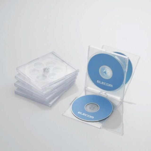 他サイト： エレコム ELECOM CD/DVD/Blu-ray対応収納ケース(4枚収納×5セット) CCD-JSCNQ5CRの商品画像