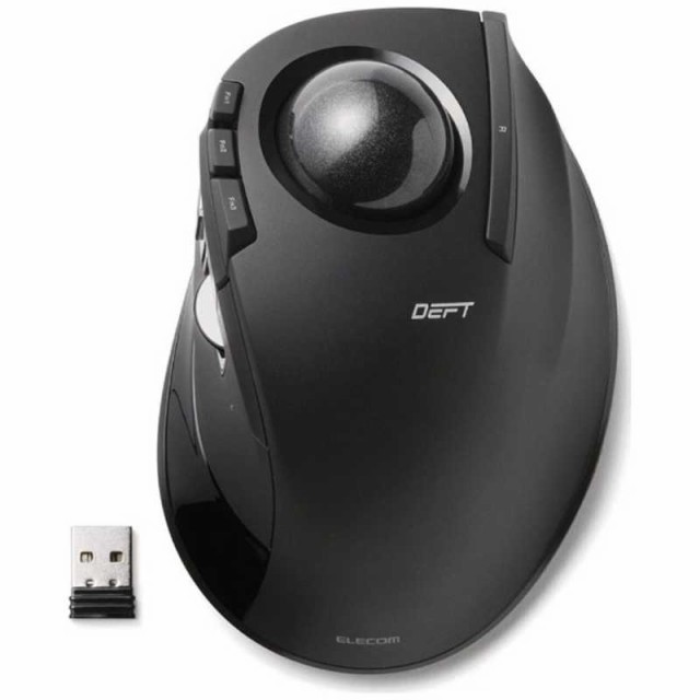 他サイト： エレコム ELECOM 無線 ワイヤレス 光学式 トラックボール 人差し指操作タイプ 8ボタン ブラック マウス M-DT1DRの商品画像