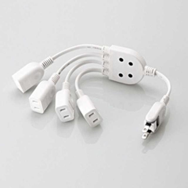 他サイト： エレコム ELECOM ACアダプタ用電源延長コード 4個口 0.2m T-ADR4WHの商品画像