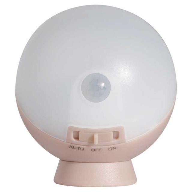 他サイト： ムサシ ムサシ てのりまんまるセンサーライト シャビーピンク WSL001SPの商品画像