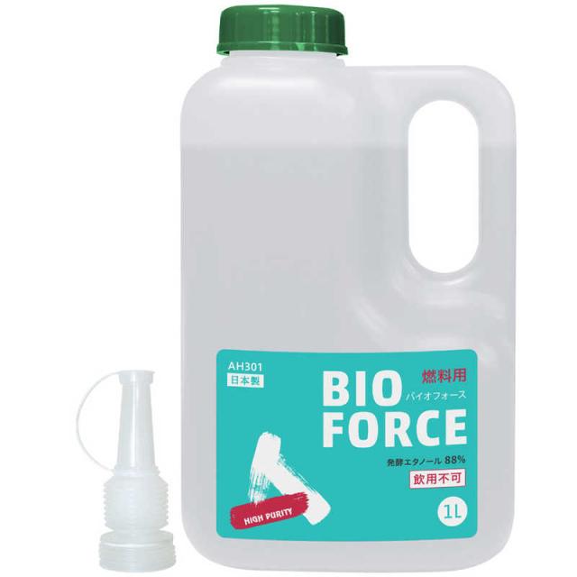 他サイト： エーゼット バイオエタノール BIO FORCE 発酵エタノール88% 1L AH301バイオエタノール1Lの商品画像