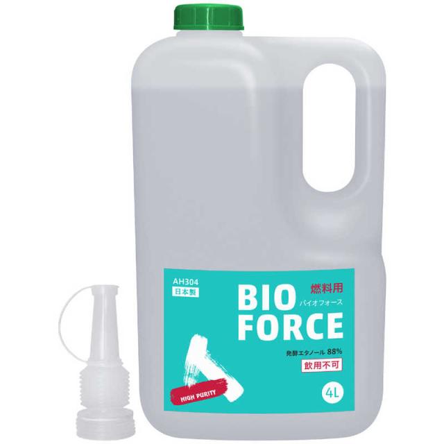 他サイト： エーゼット バイオエタノール BIO FORCE 発酵エタノール88% 4L AH304バイオエタノール4Lの商品画像