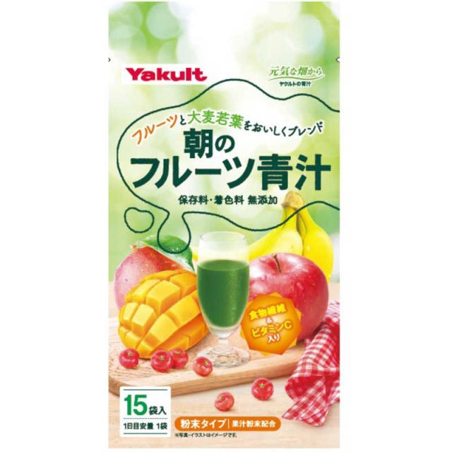 他サイト： ヤクルトヘルスフーズ Yakult (ヤクルト) 朝のフルーツ青汁7g×15袋 の商品画像