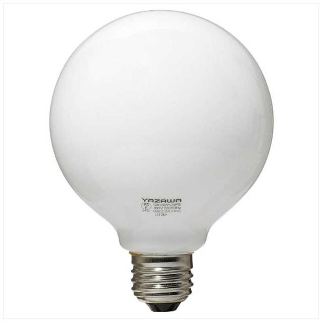他サイト： ヤザワ 白熱球 ホワイト [E26/電球色/60W相当/ボール電球形] GW100V57W95の商品画像
